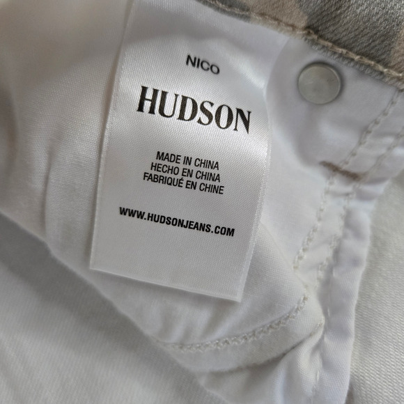 Hudson Camo Green Tan Nico Mid Rise Peyote Straight Leg Split Hem Jeans Size 33 - Picture 7 of 10